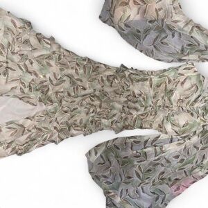 Vintage 90’s Chetta B Earthy Leaves Ruched Long Gown Strappy Sweetheart 100%silk